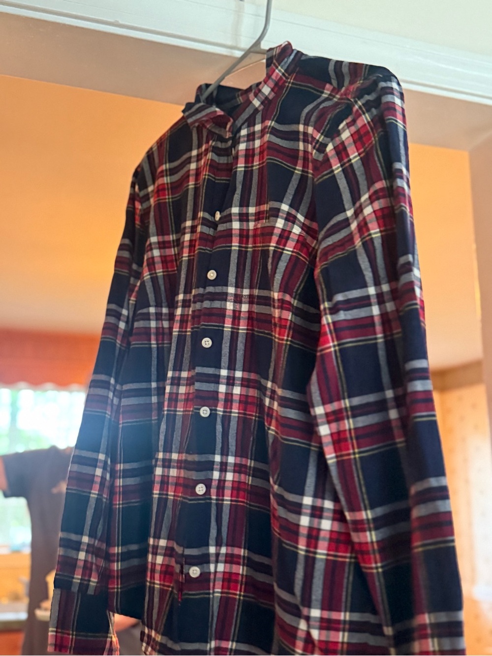 J. Crew Red and Navy Plaid Button-Down Shirt